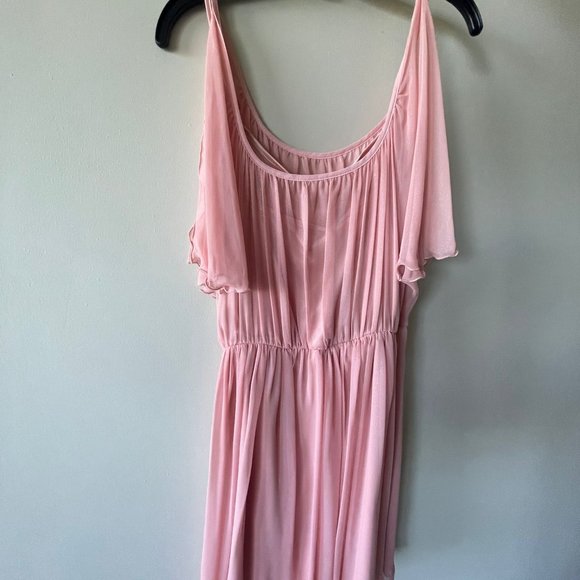 Sparkly Pink-Peach Flowy Summer Dress - Picture 3 of 8